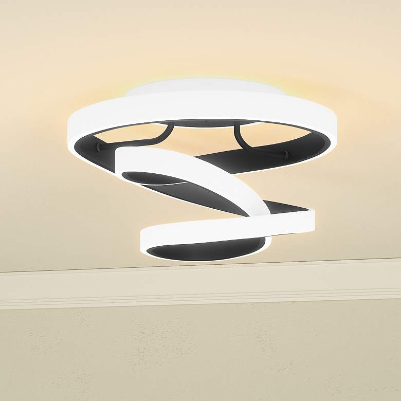 Image 2 Quoizel Aviva 13"W Matte Black Aluminum LED Ceiling Light