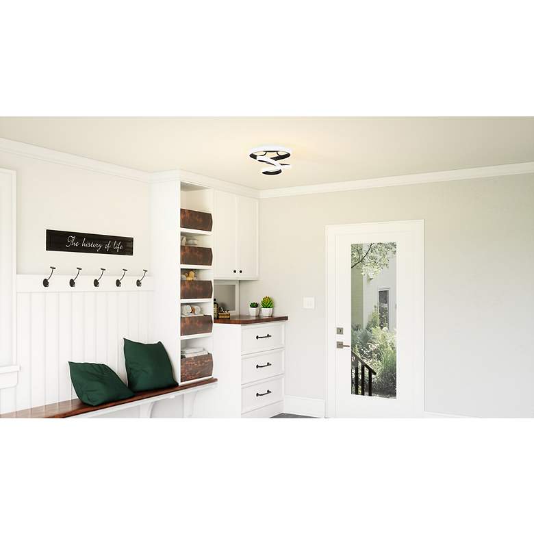 Image 4 Quoizel Aviva 13"W Matte Black Aluminum LED Ceiling Light more views