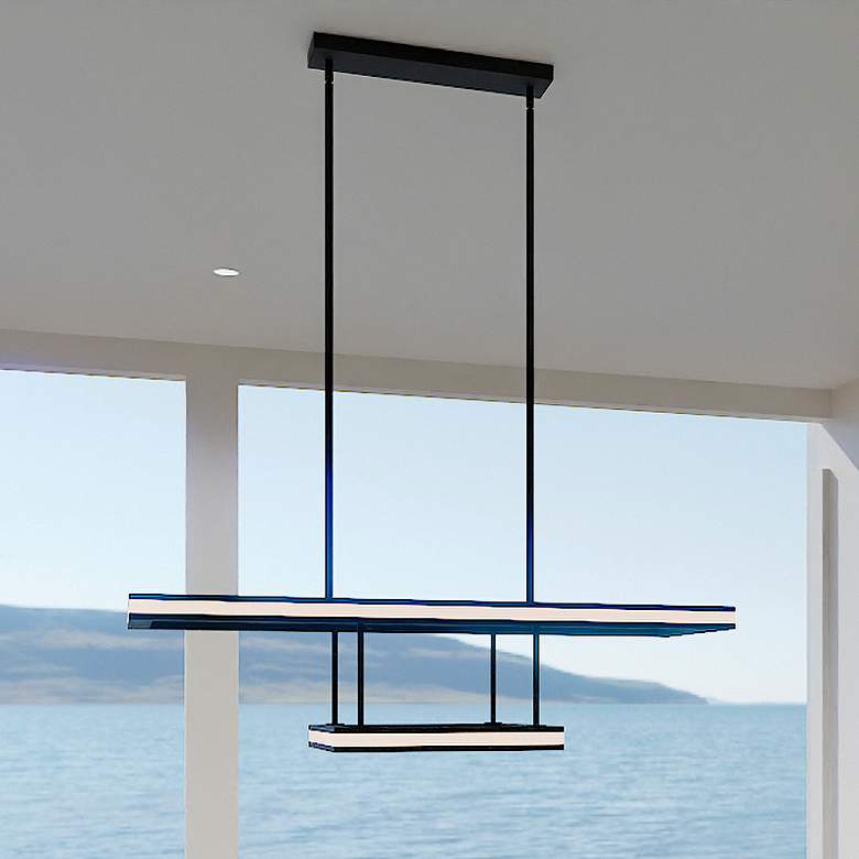 Image 2 Quoizel Aydin 37 3/4" Wide Matte Black LED Island Chandelier