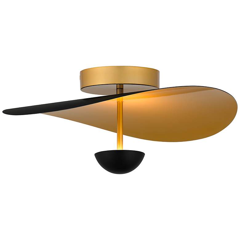 Image 2 Quoizel Azure 18 1/2" Wide Black and Gold LED Ceiling Light