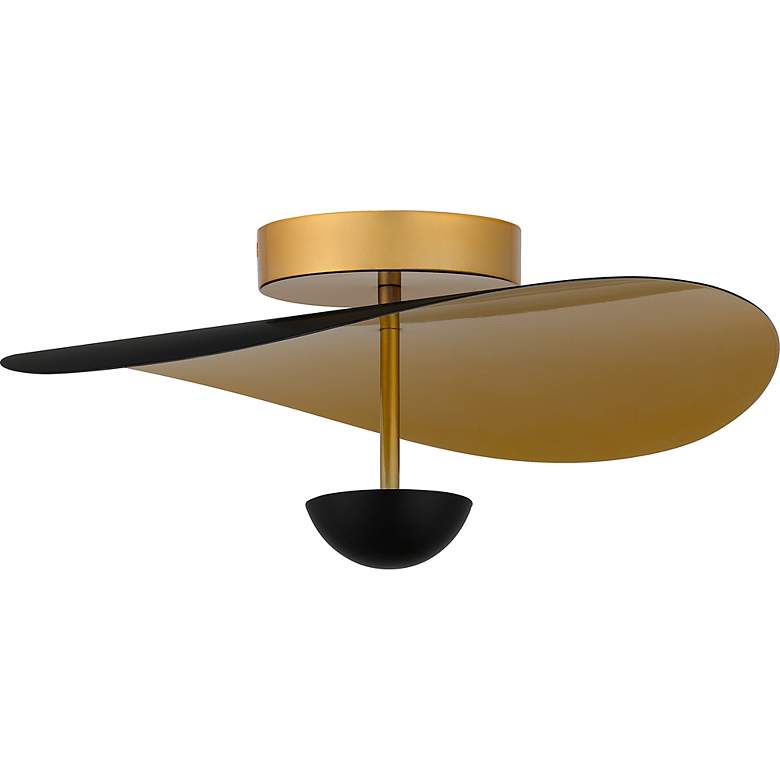Image 3 Quoizel Azure 18 1/2" Wide Black and Gold LED Ceiling Light more views