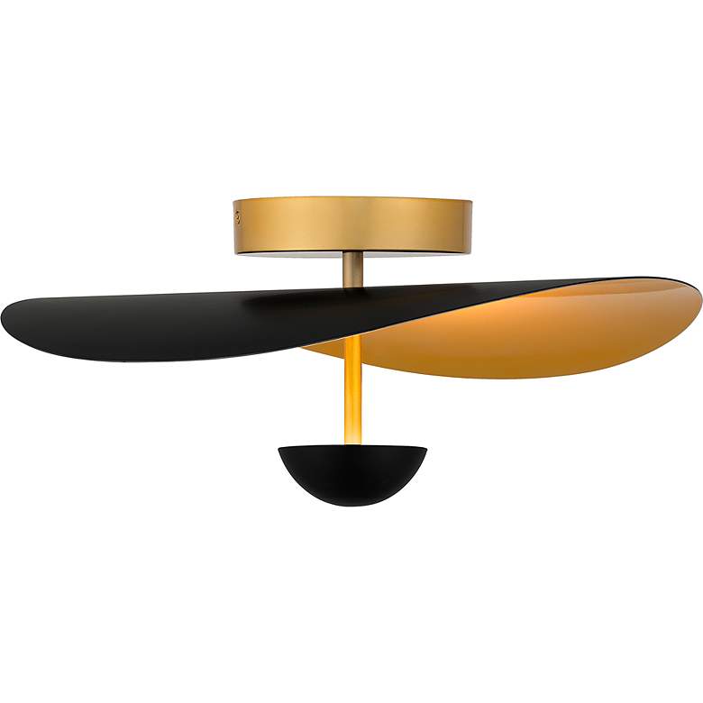 Image 4 Quoizel Azure 18 1/2" Wide Black and Gold LED Ceiling Light more views