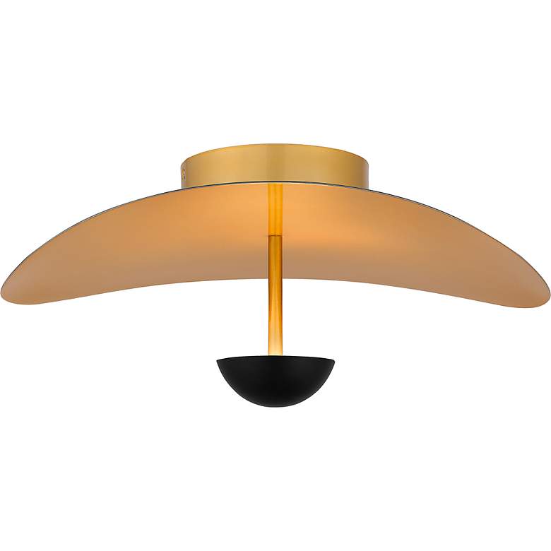 Image 5 Quoizel Azure 18 1/2" Wide Black and Gold LED Ceiling Light more views