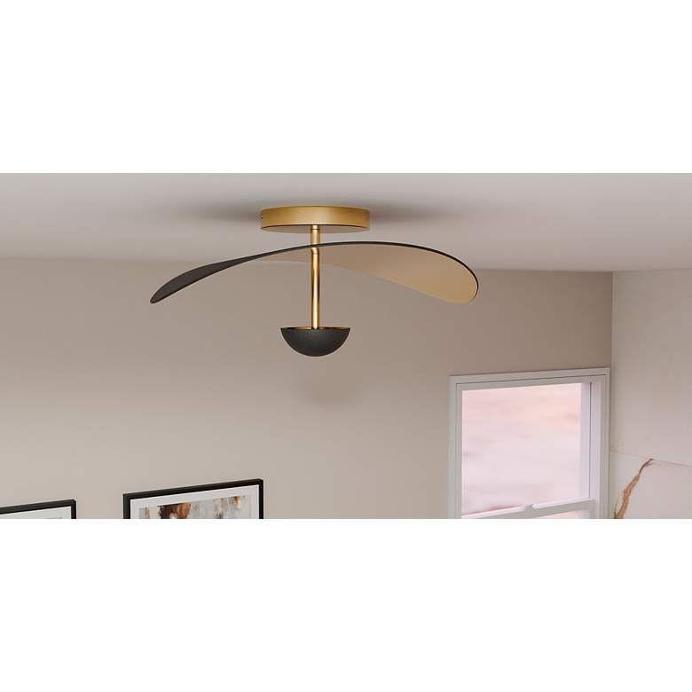 Image 7 Quoizel Azure 18 1/2" Wide Black and Gold LED Ceiling Light more views