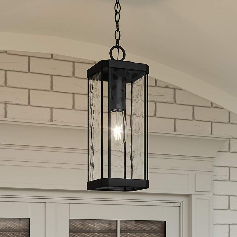 Image 1 Quoizel Balchier 20" High Matte Black Outdoor Hanging Light