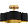 Quoizel Balsam 14" Wide Matte Black and Gold Luxe Modern Ceiling Light in scene