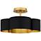 Quoizel Balsam 14" Wide Matte Black and Gold Luxe Modern Ceiling Light