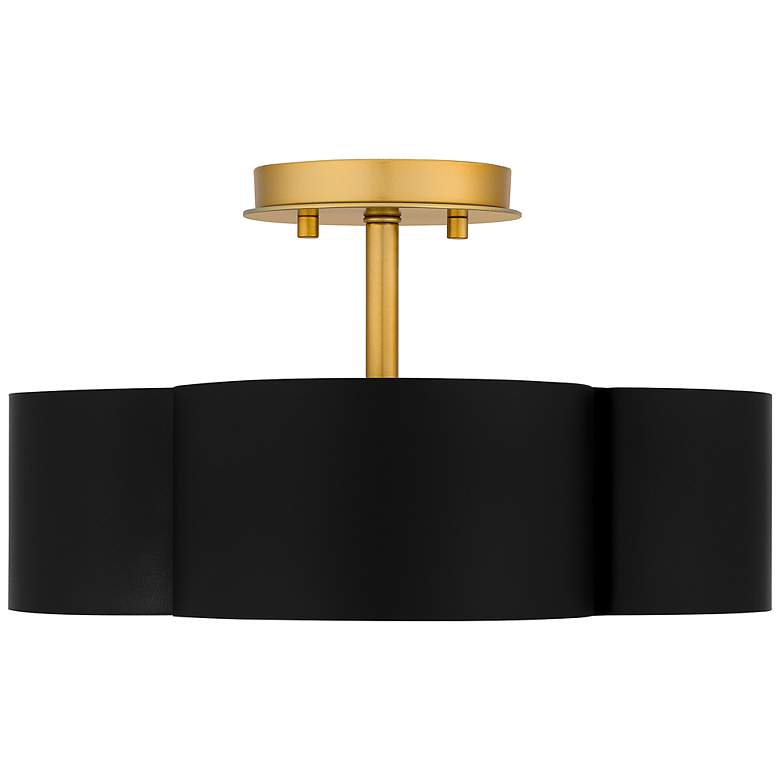Image 4 Quoizel Balsam 14 inch Wide Matte Black and Gold Luxe Modern Ceiling Light more views