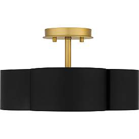 Image5 of Quoizel Balsam 14" Wide Matte Black and Gold Luxe Modern Ceiling Light more views