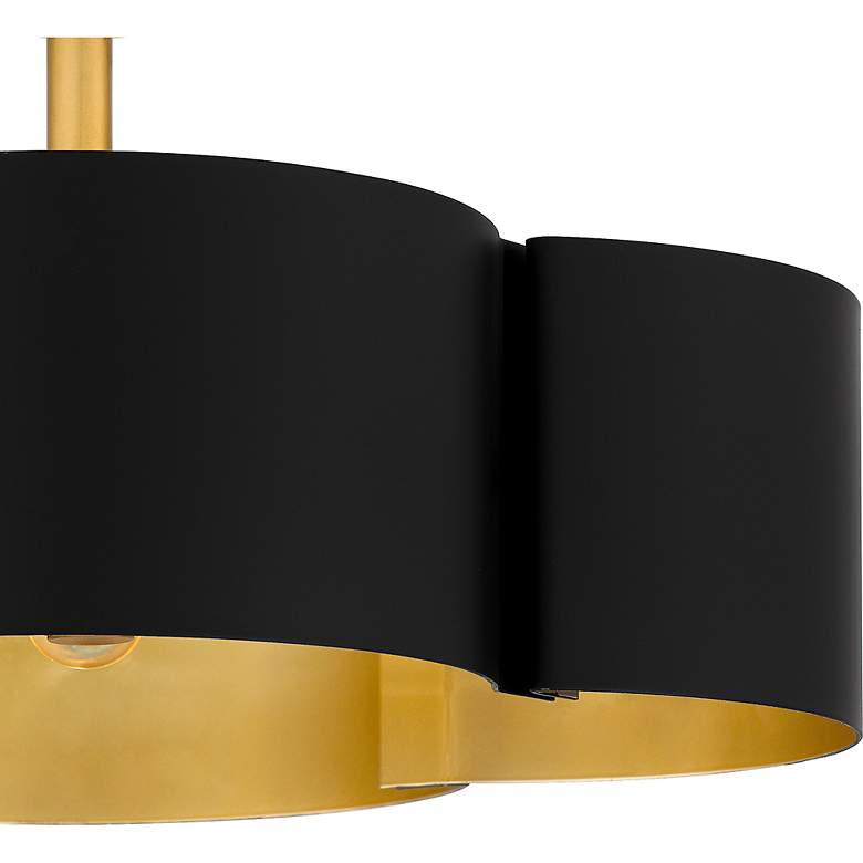 Image 6 Quoizel Balsam 14 inch Wide Matte Black and Gold Luxe Modern Ceiling Light more views