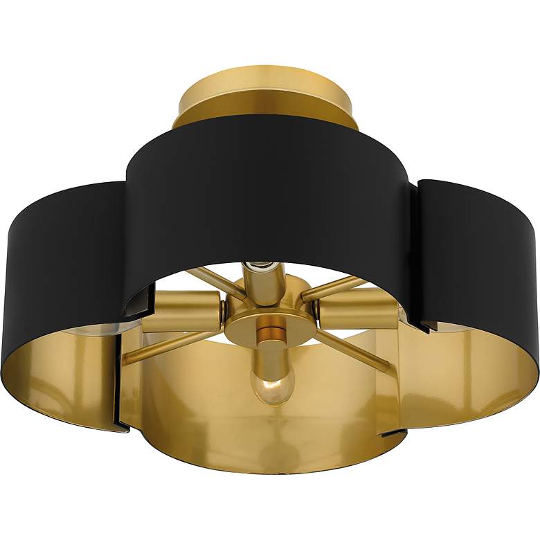 Image 6 Quoizel Balsam 14" Wide Matte Black and Gold Luxe Modern Ceiling Light more views