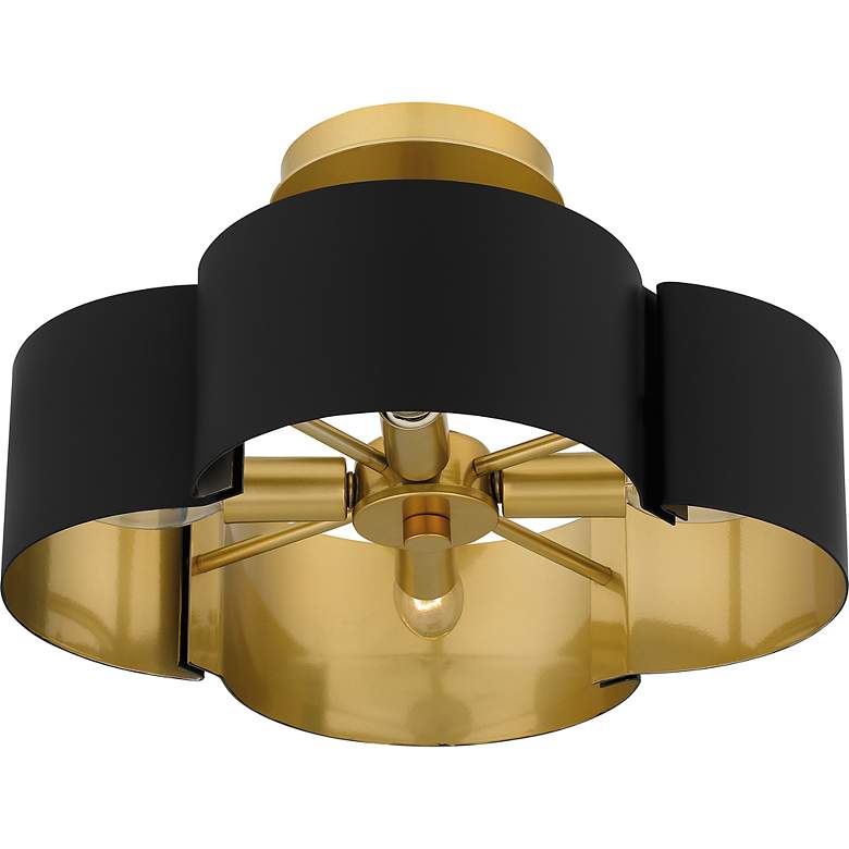 Image 6 Quoizel Balsam 14 inch Wide Matte Black and Gold Luxe Modern Ceiling Light more views