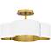 Quoizel Balsam 14" Wide Matte White and Gold Luxe Modern Ceiling Light