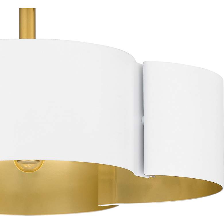 Image 5 Quoizel Balsam 14" Wide Matte White and Gold Luxe Modern Ceiling Light more views
