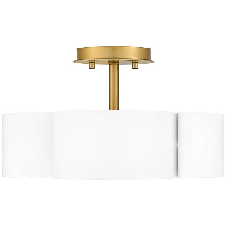 Image 5 Quoizel Balsam 14 inch Wide Matte White and Gold Luxe Modern Ceiling Light more views