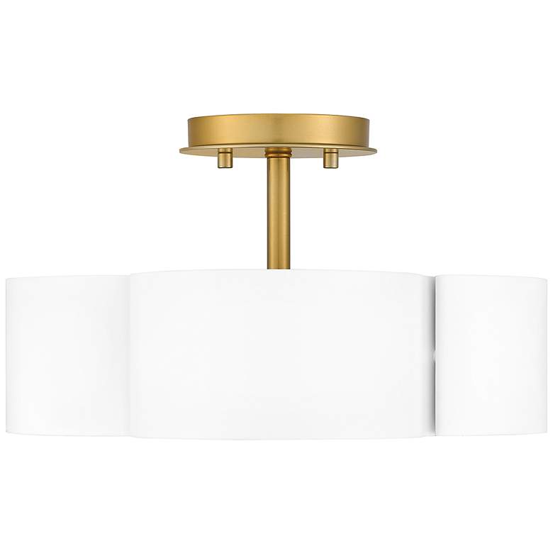 Image 7 Quoizel Balsam 14" Wide Matte White and Gold Luxe Modern Ceiling Light more views