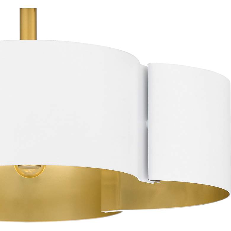 Image 7 Quoizel Balsam 14 inch Wide Matte White and Gold Luxe Modern Ceiling Light more views