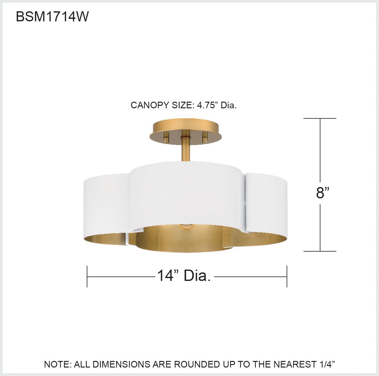 Quoizel Balsam 14" Wide Matte White and Gold Luxe Modern Ceiling Light in scene