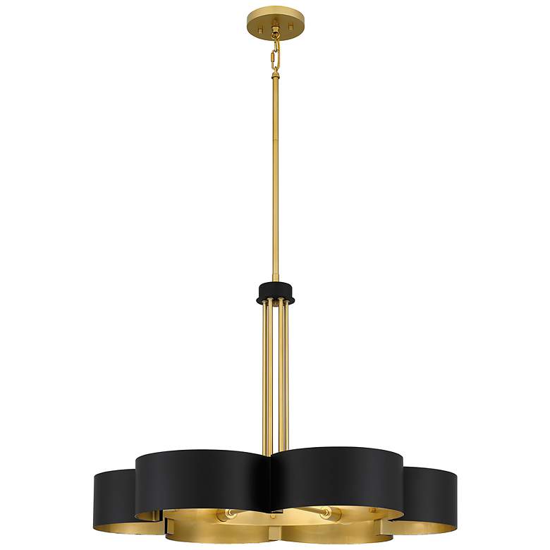 Image 3 Quoizel Balsam 28 inch Wide 6-Light Modern Matte Black Chandelier