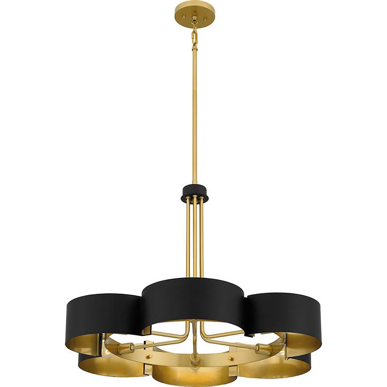 Image 6 Quoizel Balsam 28 inch Wide 6-Light Modern Matte Black Chandelier more views