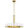Quoizel Balsam 28" Wide 6-Light White Lustre Shade Gold Chandelier