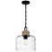 Quoizel Baltic 12" Wide Matte Black Clear Glass and Rope Mini Pendant