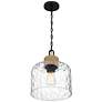 4_Quoizel Baltic 12" Wide Matte Black Clear Glass and Rope Mini Pendant more views