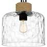 5_Quoizel Baltic 12" Wide Matte Black Clear Glass and Rope Mini Pendant more views