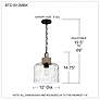 7_Quoizel Baltic 12" Wide Matte Black Clear Glass and Rope Mini Pendant more views
