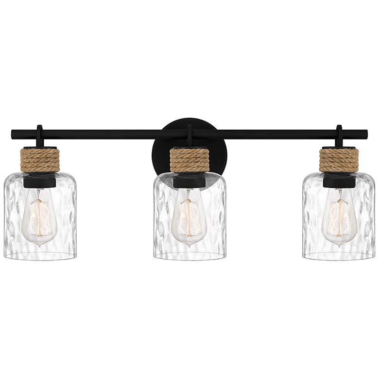 Image 3 Quoizel Baltic 24" Wide Matte Black 3-Light Vanity Bath Light