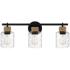 Quoizel Baltic 24" Wide Matte Black 3-Light Vanity Bath Light
