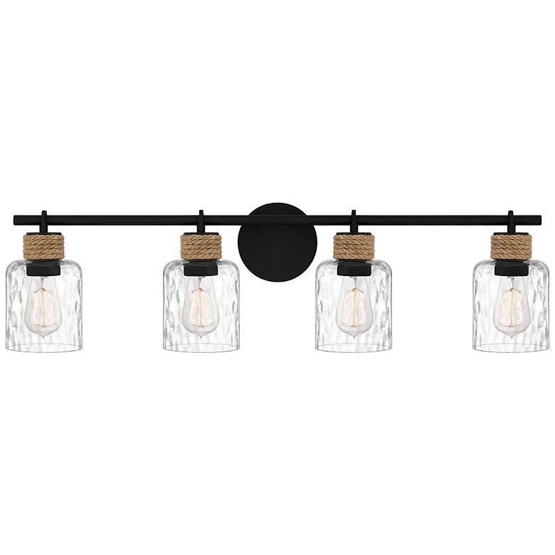 Image 3 Quoizel Baltic 33 3/4" Wide Matte Black 4-Light Vanity Bath Light