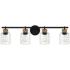 Quoizel Baltic 33 3/4" Wide Matte Black 4-Light Vanity Bath Light
