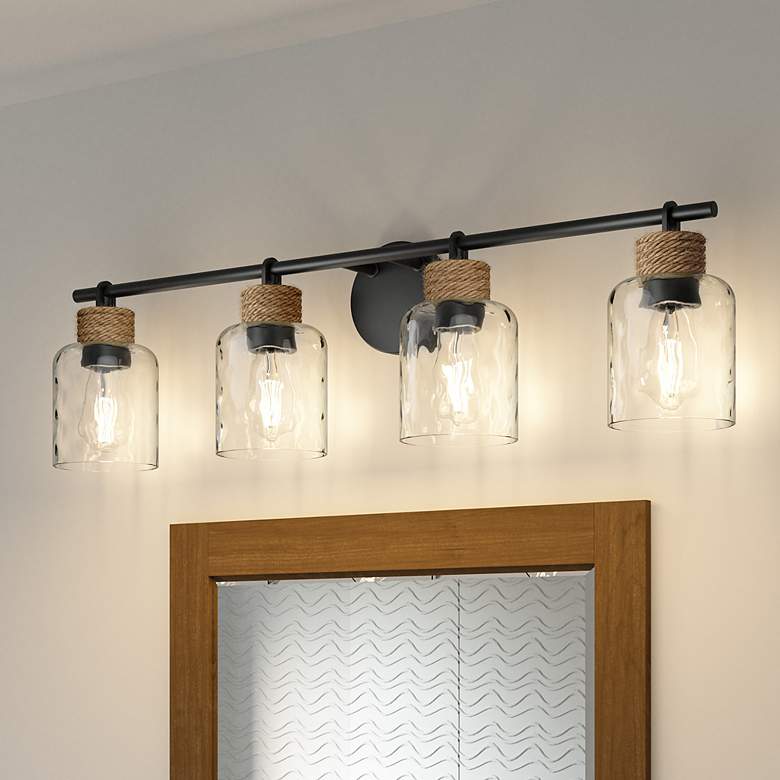 Image 2 Quoizel Baltic 33 3/4" Wide Matte Black 4-Light Vanity Bath Light