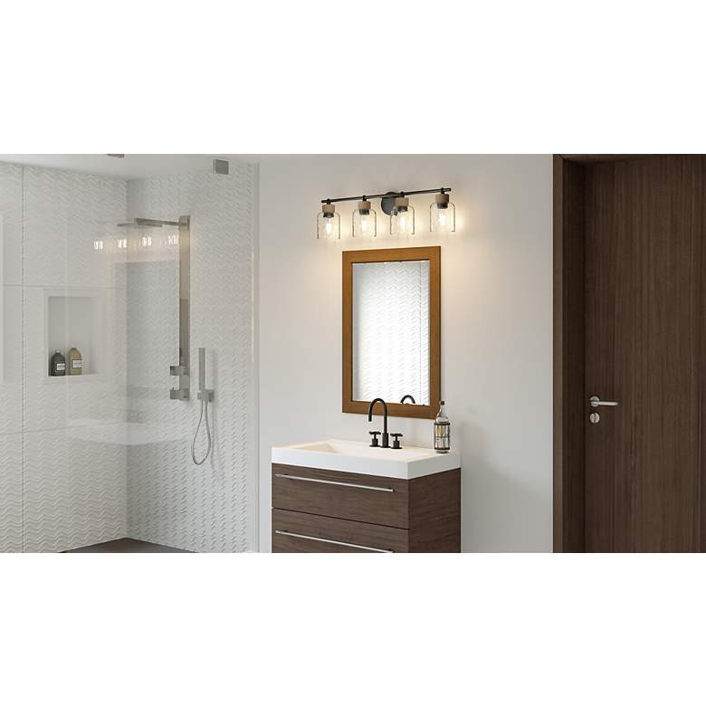 Image 7 Quoizel Baltic 33 3/4" Wide Matte Black 4-Light Vanity Bath Light more views