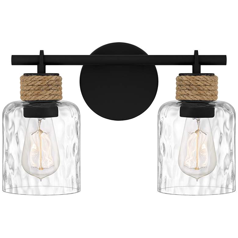 Image 3 Quoizel Baltic 9 1/4" High Matte Black 2-Light Wall Sconce