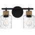 Quoizel Baltic 9 1/4" High Matte Black 2-Light Wall Sconce