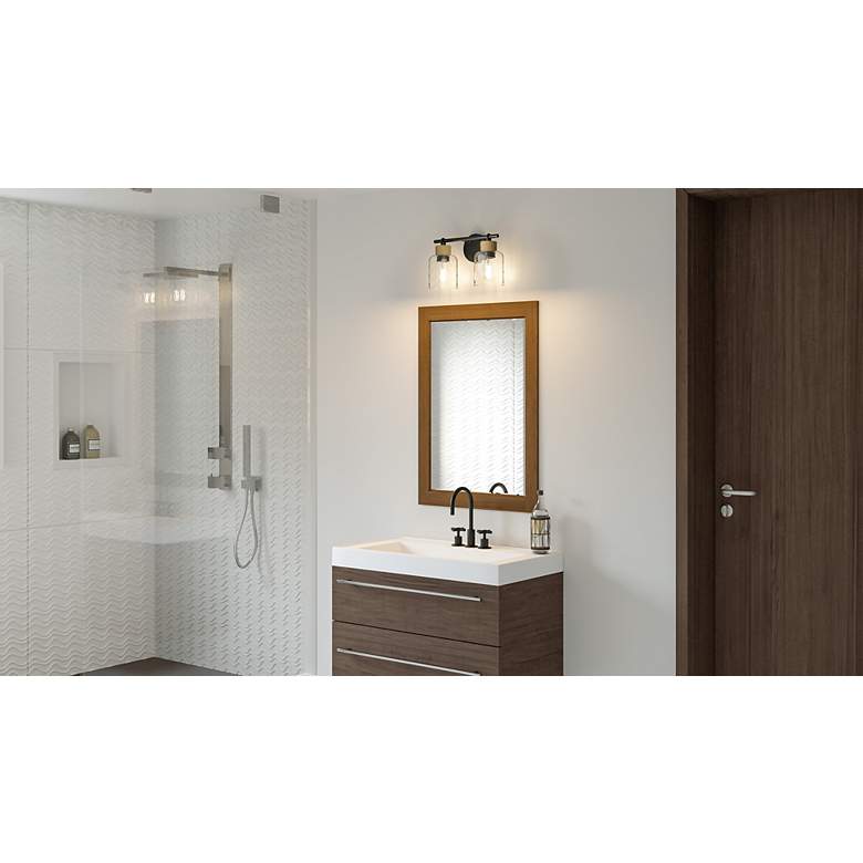 Image 7 Quoizel Baltic 9 1/4" High Matte Black 2-Light Wall Sconce more views