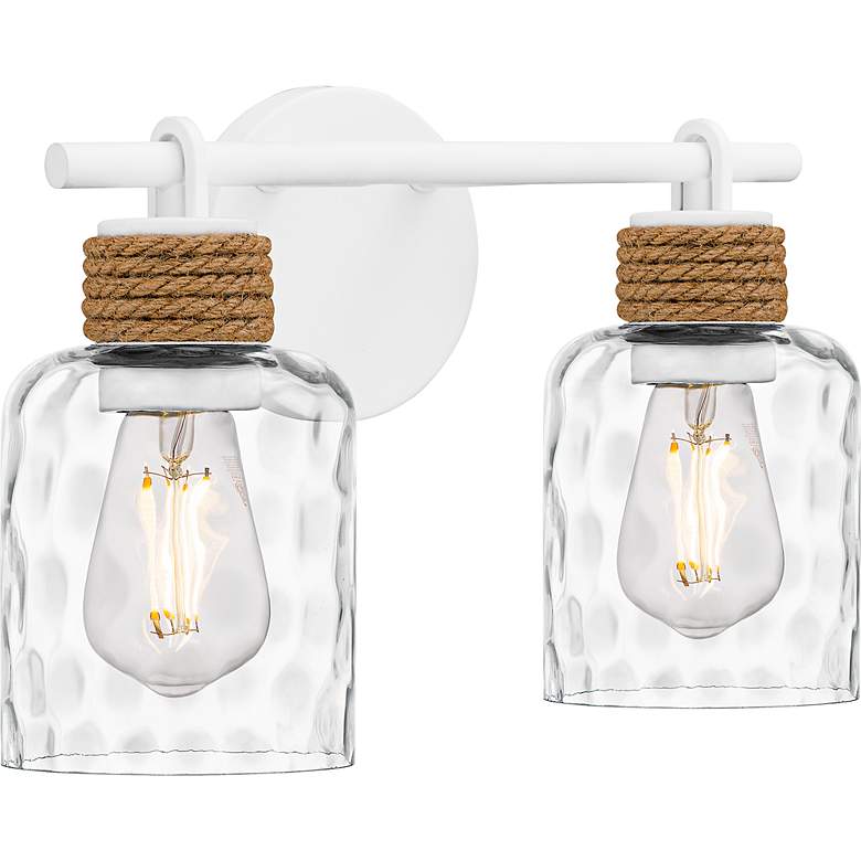 Image 3 Quoizel Baltic 9 1/4" High Matte White 2-Light Wall Sconce more views