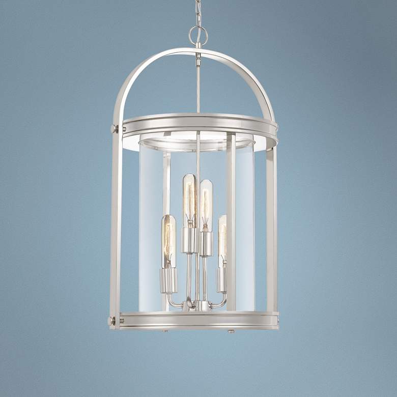 Image 1 Quoizel Baltimore 16"W Polished Nickel 4-Light Foyer Pendant