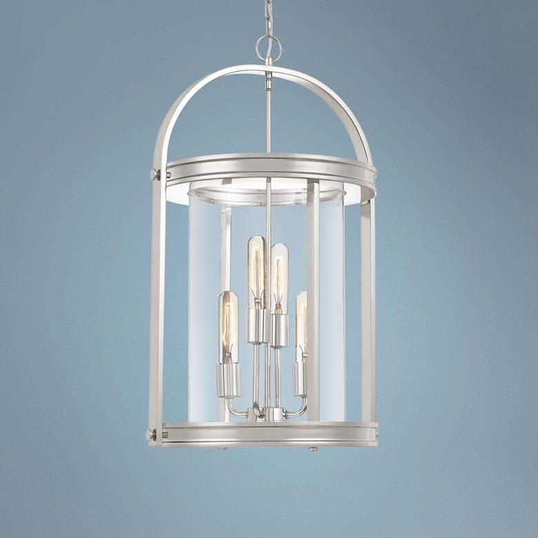 Image 1 Quoizel Baltimore 16 inchW Polished Nickel 4-Light Foyer Pendant