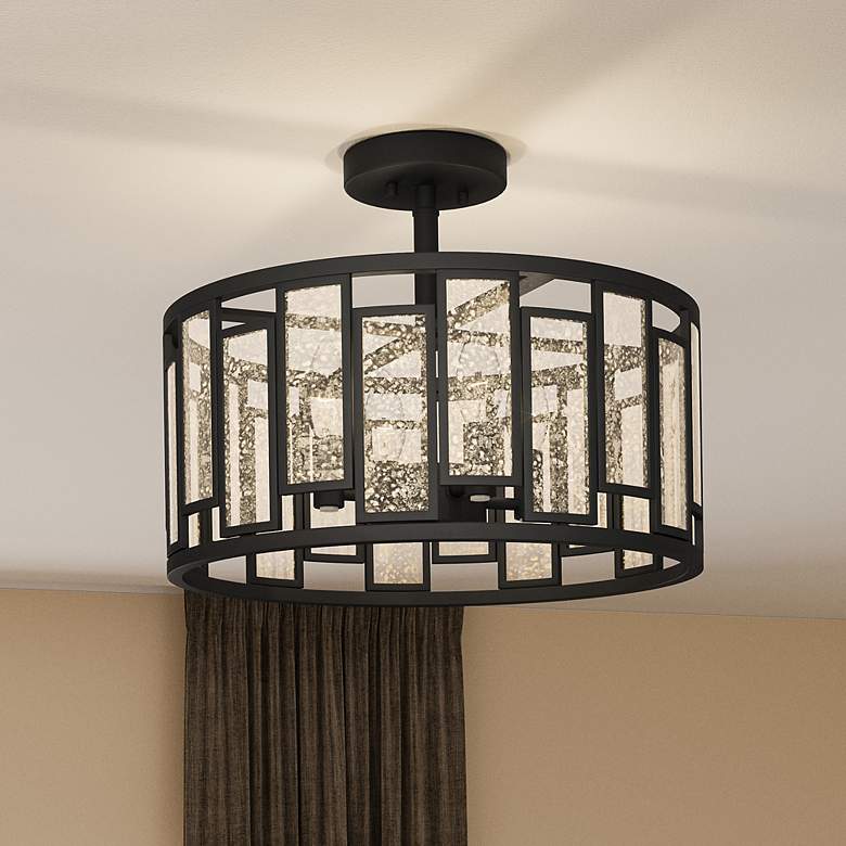 Image 1 Quoizel Bankston 18 1/4"W Matte Black 4-Light Ceiling Light