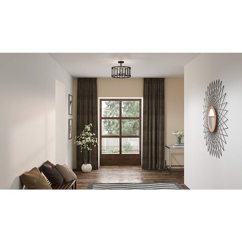 Image 3 Quoizel Bankston 18 1/4"W Matte Black 4-Light Ceiling Light more views