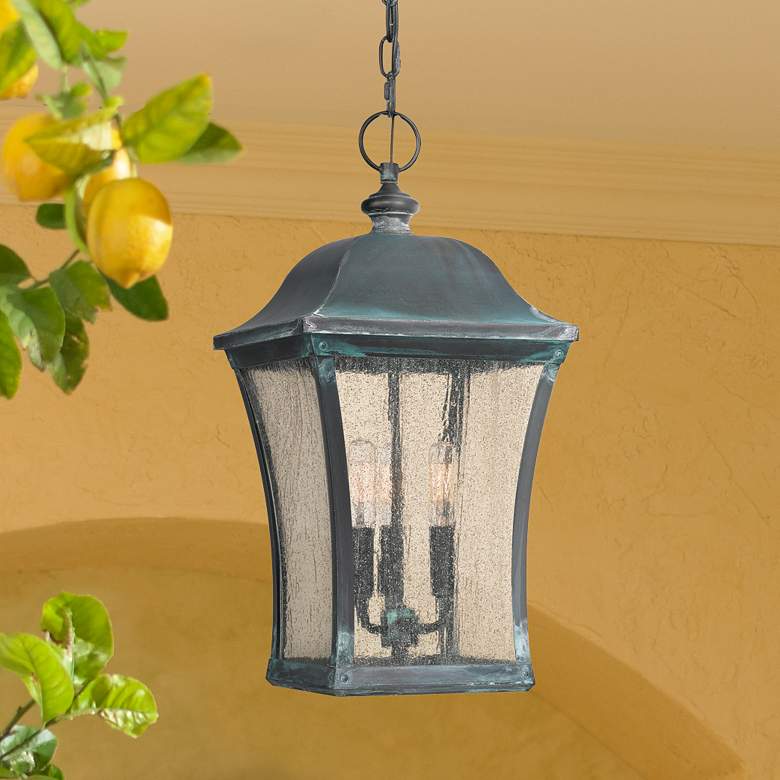 Image 1 Quoizel Bardstown 20 1/2"H Aged Verde Outdoor Hanging Light