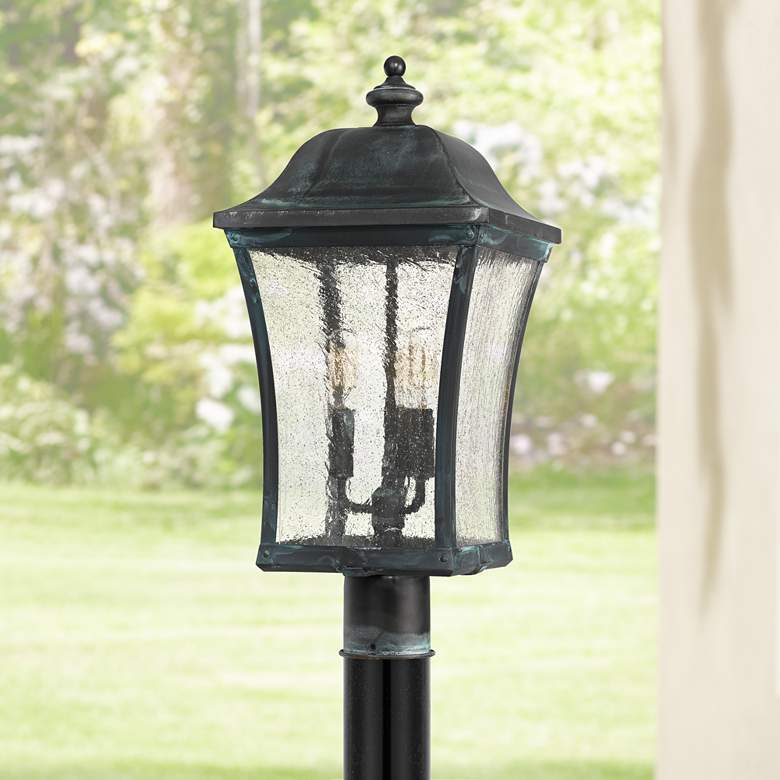 Image 1 Quoizel Bardstown 25 1/4 inch High Aged Verde Outdoor Post Light