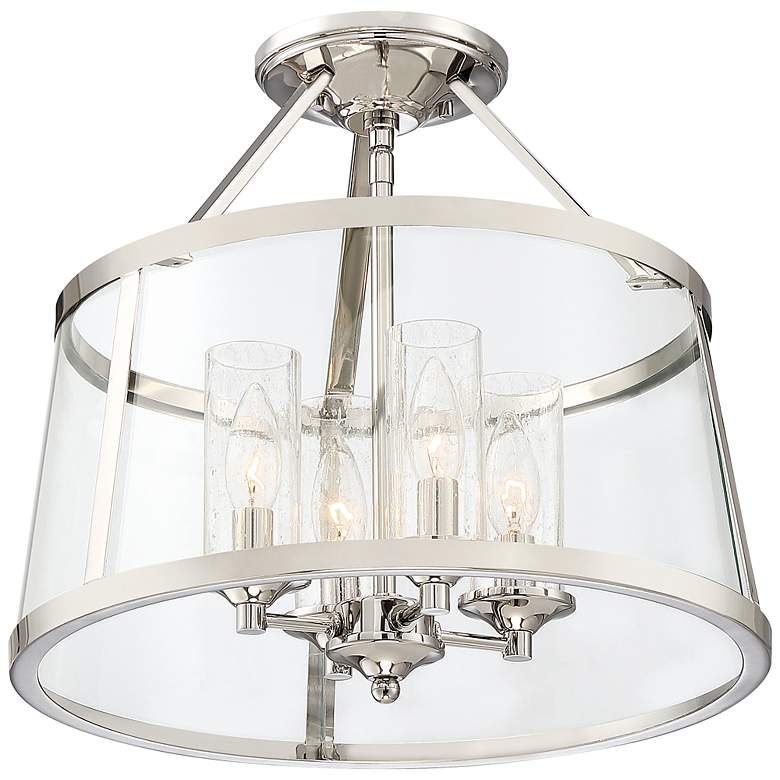 Image 5 Quoizel Barlow 16"W Polished Nickel 4-Light Ceiling Light more views