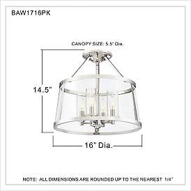 Image5 of Quoizel Barlow 16"W Polished Nickel 4-Light Ceiling Light more views