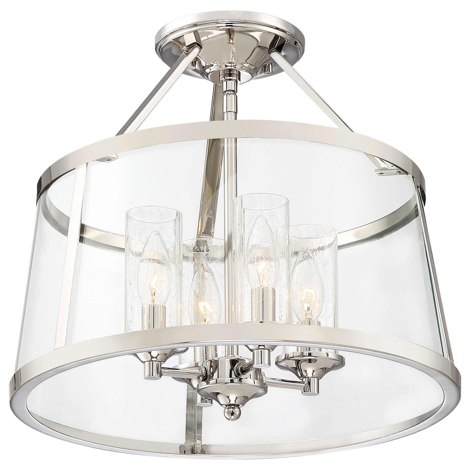 Quoizel Barlow 16"W Polished Nickel 4-Light Ceiling Light in scene