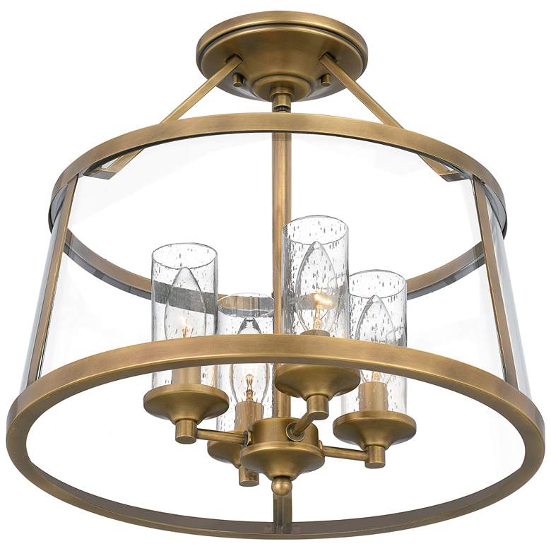 Image 2 Quoizel Barlow 16"W Weathered Brass 4-Light Ceiling Light