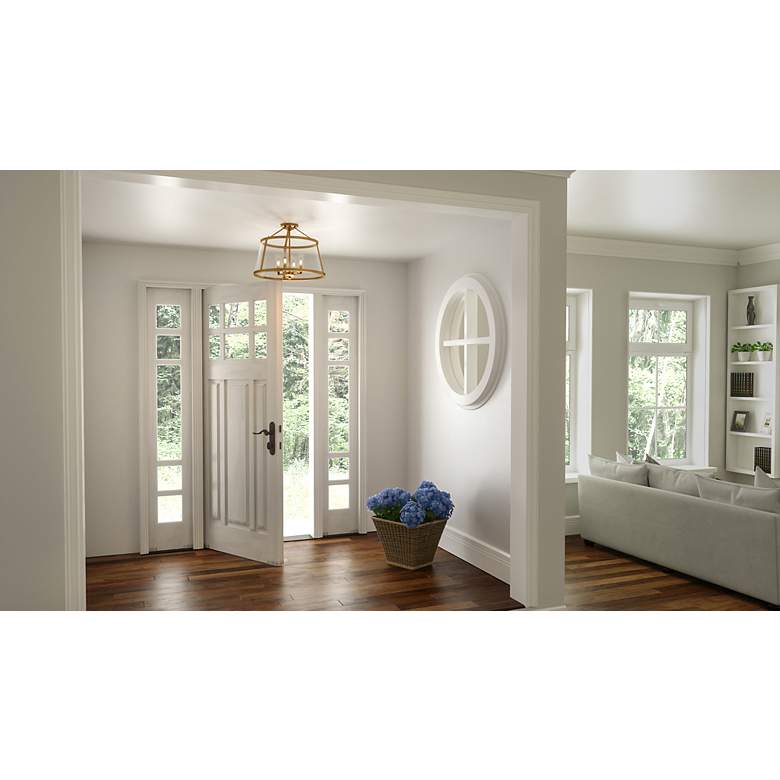 Image 6 Quoizel Barlow 16"W Weathered Brass 4-Light Ceiling Light more views
